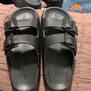 Skechers Black Double Buckle Slide Sandals